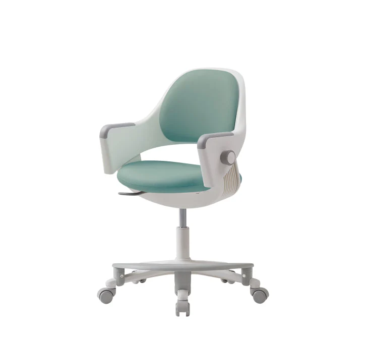 Ringo Ergonomic Kids Chair with Footrest (White Frame / Rosie Pink Seat) - Image 3