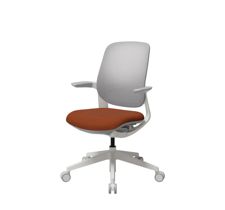 T25 Small Ergonomic Office Chair (White Plastic Back, Gray Seat) - Image 6